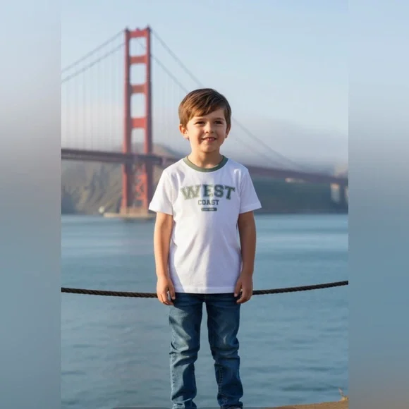 NWT- Janie and Jack West Coast Tee with Green Accents - Picture 1 of 5